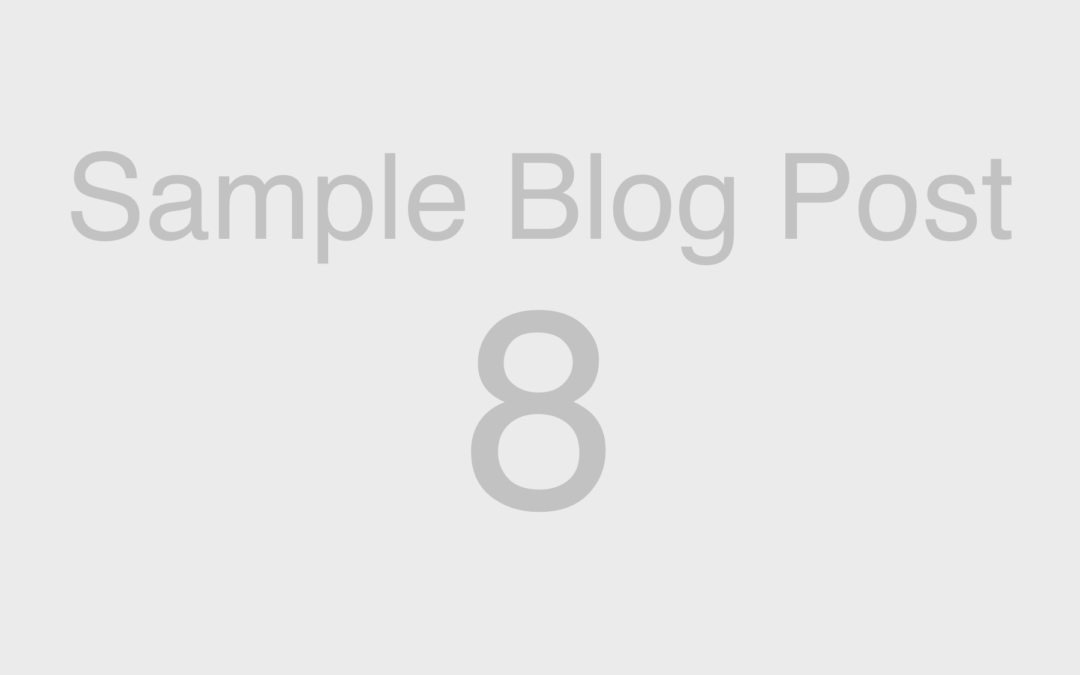 Web Blocks: Sample Blog Post 8